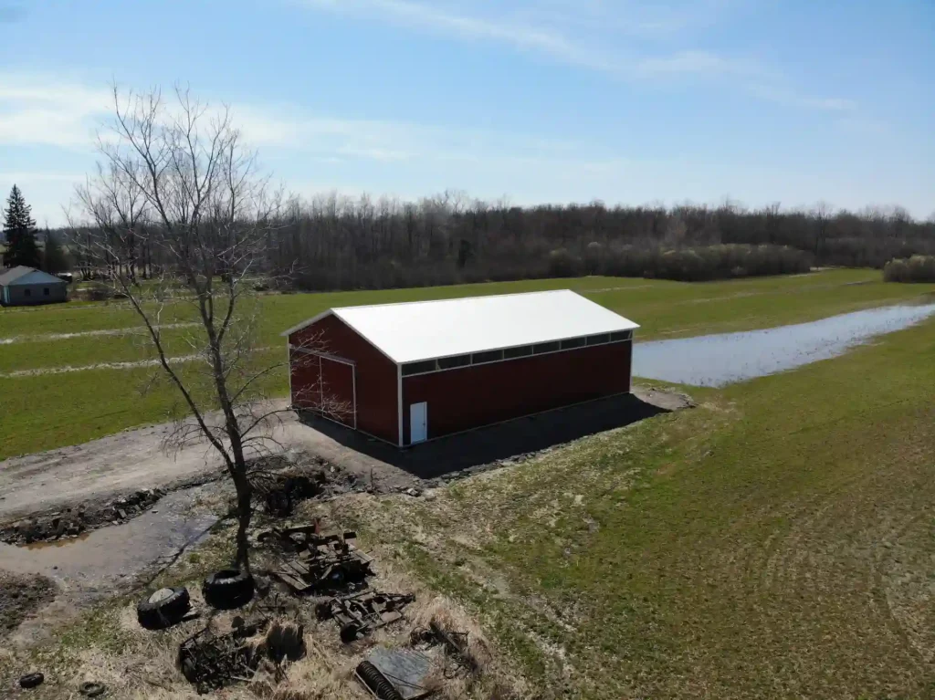 Agricultural pole barn by Stately Builders in Clarence Center, NY.