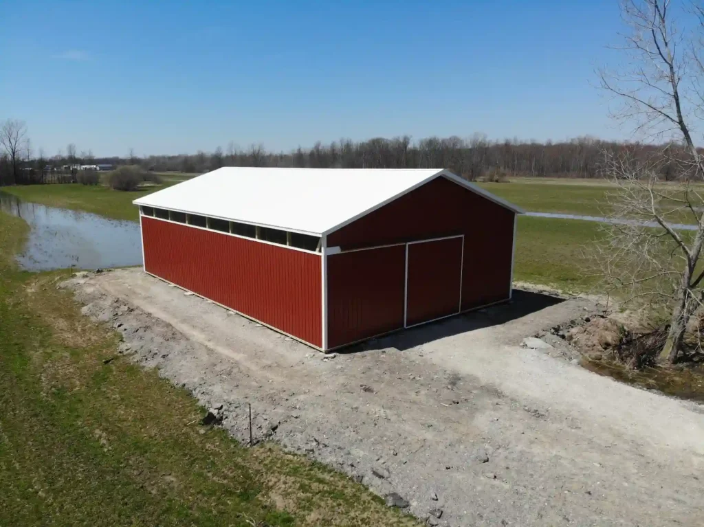 Agricultural pole barn by Stately Builders in Clarence Center, NY.