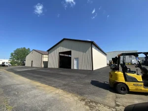 Commercial warehouse for fork lift storage in Buffalo, NY constructed by Stately Post Frame.