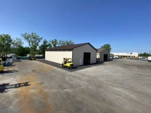 Commercial warehouse for fork lift storage in Buffalo, NY constructed by Stately Post Frame.