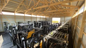 Commercial warehouse for fork lift storage in Buffalo, NY constructed by Stately Post Frame.