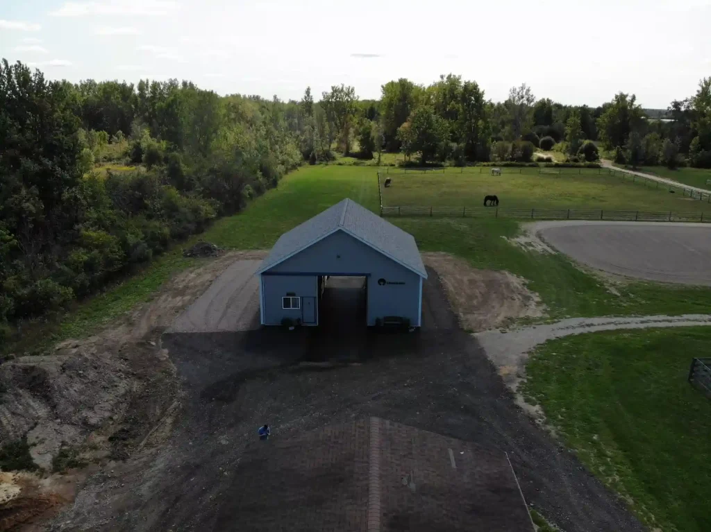 Equestrian post frame pole barn and stable by Stately Post Frame in Clarence, NY.