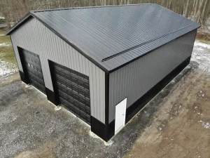 Grey_and_Black_Pole_Barn_by_Stately_Post_Frame_in_Clarence_NY-1