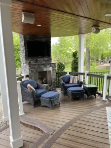 Custom covered porch by Stately General Contracting in Buffalo, NY.