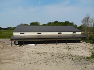 Extra large pole barn garage by Stately Builders in Lockport, NY.