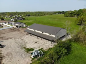 Extra large pole barn garage by Stately Builders in Lockport, NY.