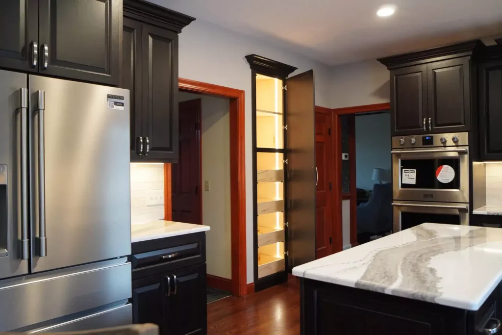 Modern kitchen remodel by Stately Kitchen and Bath in Clarence, NY.
