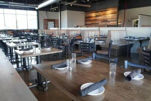 Custom carpentry for The Ridge brewery in West Seneca, NY by Stately Builders.