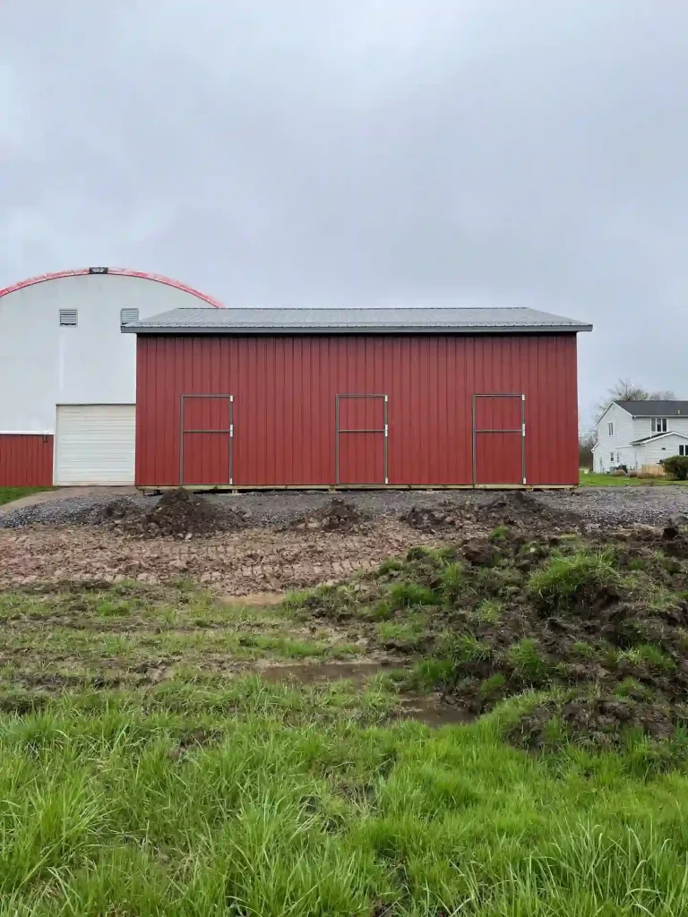 Equestrian horse stable pole barn by Stately Post Frame in Clarence Center, NY.