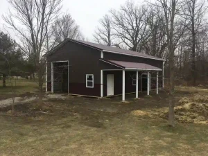 Equipment storage pole barn by Stately Post Frame in Clarence Center, NY.
