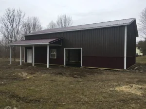 Equipment storage pole barn by Stately Post Frame in Clarence Center, NY.