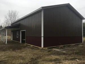 Equipment storage pole barn by Stately Post Frame in Clarence Center, NY.