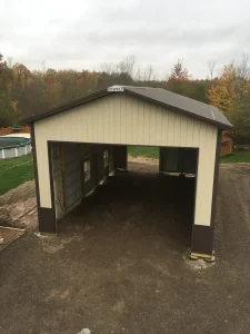 Pole barn garage for RV storage by Stately Post Frame in WNY.