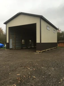 Pole barn garage for RV storage by Stately Post Frame in WNY.