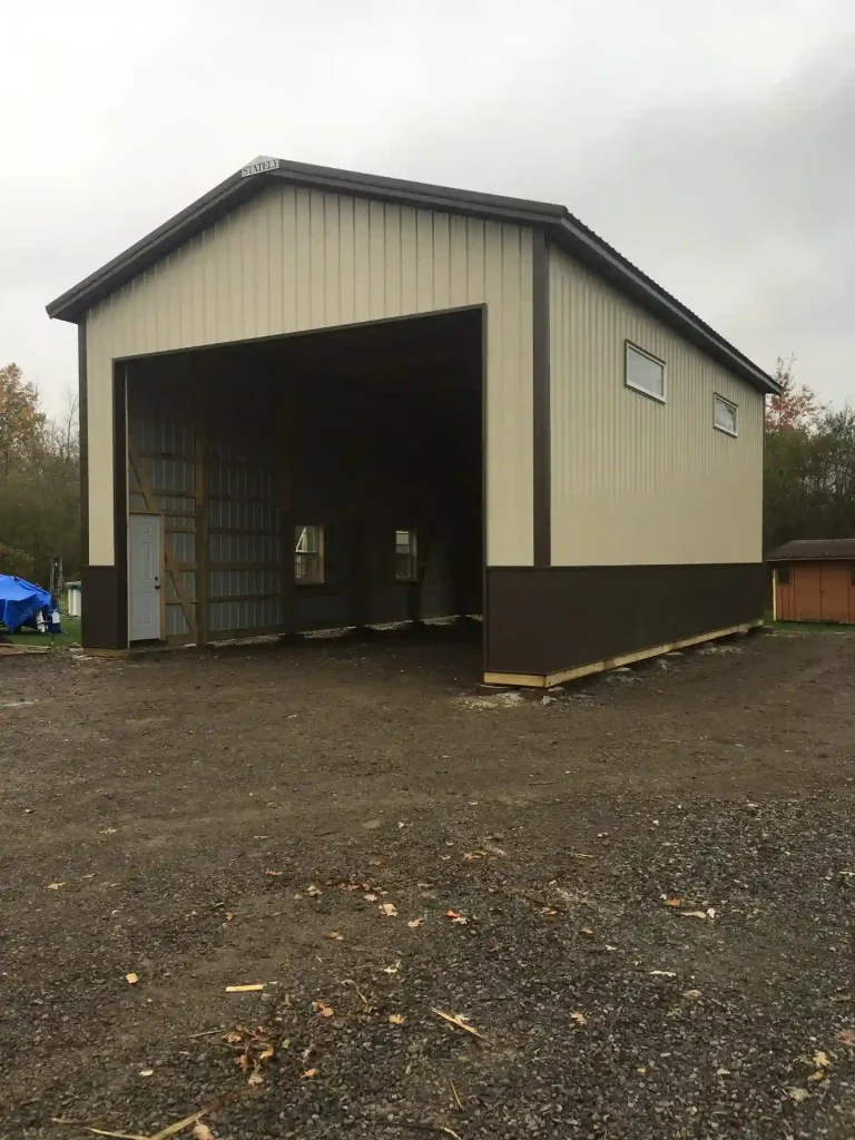 Pole barn garage for RV storage by Stately Post Frame in WNY.