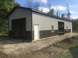 Tandem pole barn garage done in Clarence, NY