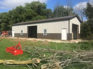 Tandem pole barn garage by Stately Post Frame in Clarence, NY.