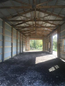 Tandem pole barn garage by Stately Post Frame in Clarence, NY.