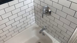 White tile shower remodel in Buffalo, NY