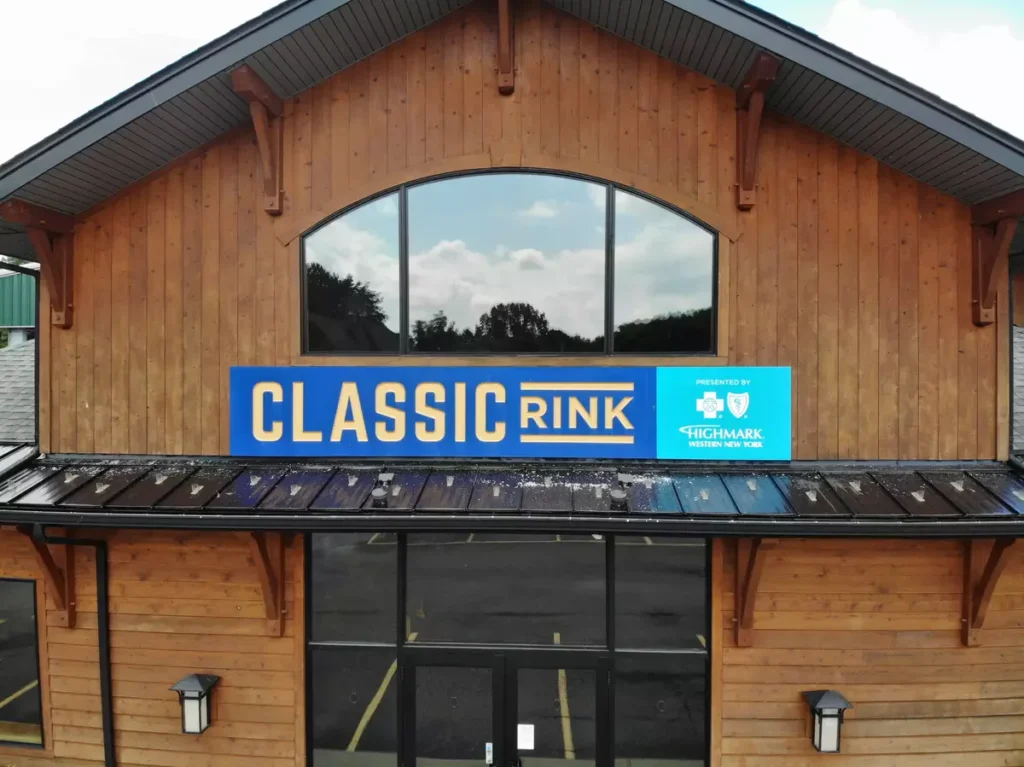 Zamboni Ice Resurfacer Maintenance Building at The Classic Rink in East Aurora, NY by Stately Pole Barns.