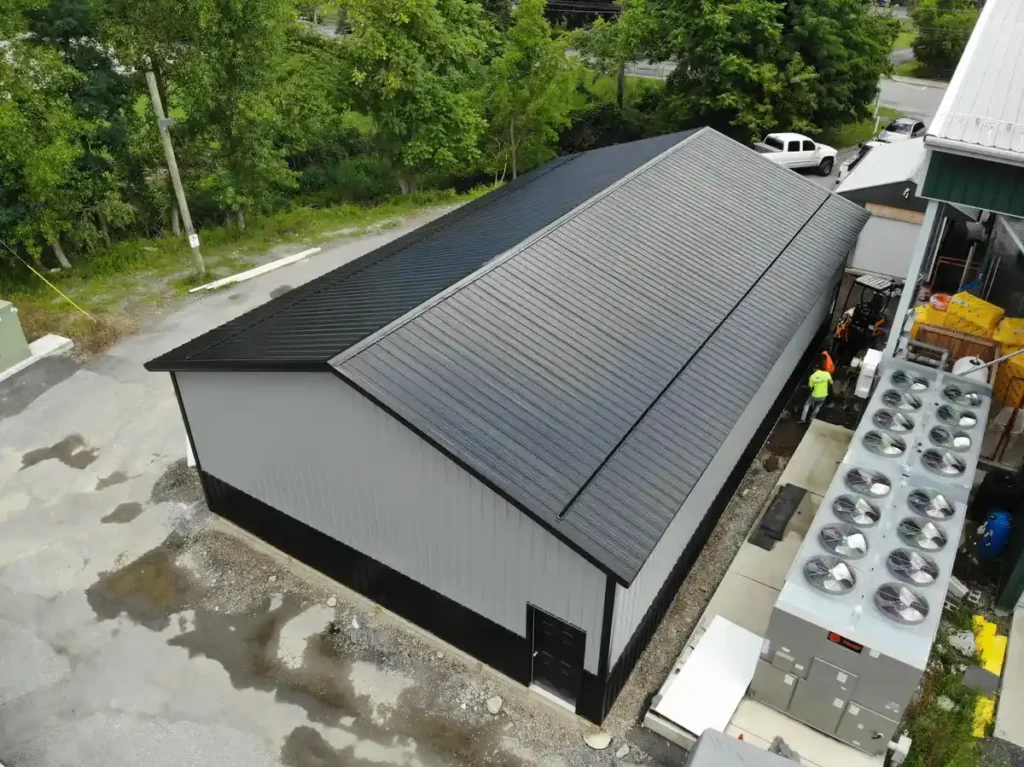 Zamboni Ice Resurfacer Maintenance Building at The Classic Rink in East Aurora, NY by Stately Pole Barns.