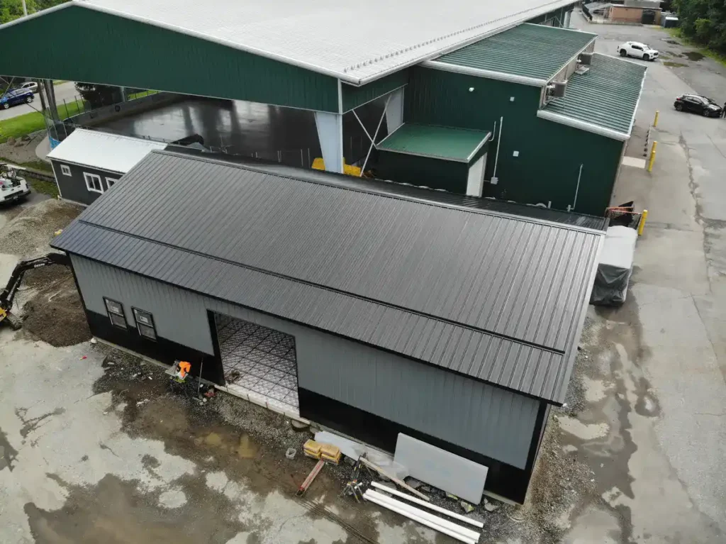 Zamboni Ice Resurfacer Maintenance Building at The Classic Rink in East Aurora, NY by Stately Pole Barns.