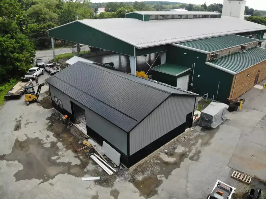 Zamboni Ice Resurfacer Maintenance Building at The Classic Rink in East Aurora, NY by Stately Pole Barns.