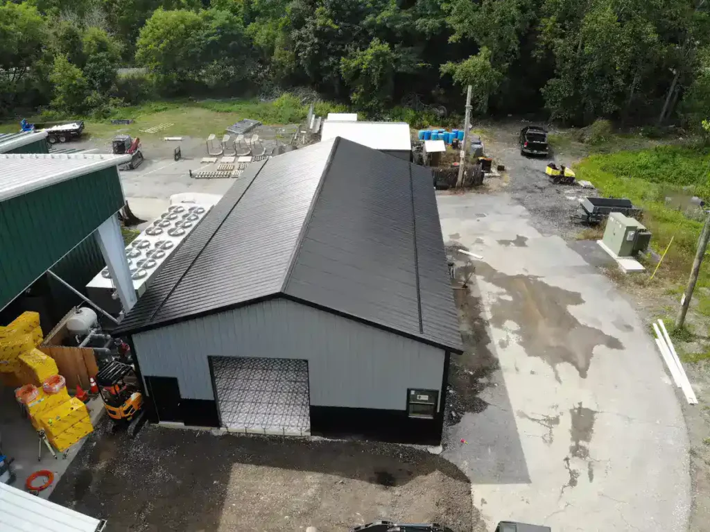 Zamboni Ice Resurfacer Maintenance Building at The Classic Rink in East Aurora, NY by Stately Pole Barns.