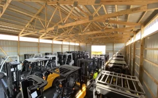 Commercial warehouse for fork lift storage in Buffalo, NY constructed by Stately Post Frame.