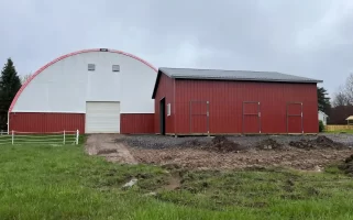 Equestrian horse stable pole barn by Stately Post Frame in Clarence Center, NY.