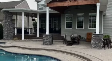 Custom covered porch by Stately General Contracting in Buffalo, NY.
