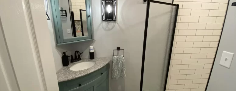 Small bathroom installation by Stately Kitchen and Bath in South Buffalo, NY.