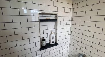 Expert tile work and niche by Stately Kitchen and Bath in Kenmore, NY.
