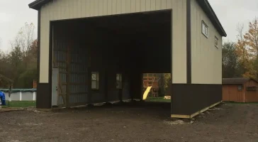 Pole barn garage for RV storage by Stately Post Frame in WNY.