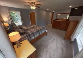 Stately General Contracting completed primary bedroom suite addition in Clarence, NY, highlighting the modern design and cozy ambiance.