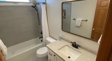 Overview. Second upstairs bathroom remodel in Clarence, NY by Stately Kitchen and Bath.