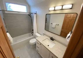 Overview. Second upstairs bathroom remodel in Clarence, NY by Stately Kitchen and Bath.