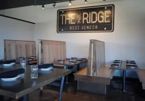 Custom carpentry for The Ridge brewery in West Seneca, NY by Stately Builders.